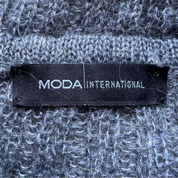 Moda International Italian Sz XS Mohair Blend Cable Knit Long Buttoned Cardigan - Picture 6 of 17